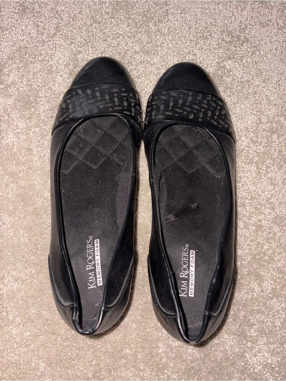 Kim Rogers Black Quilted Wedge Slip-On Flats